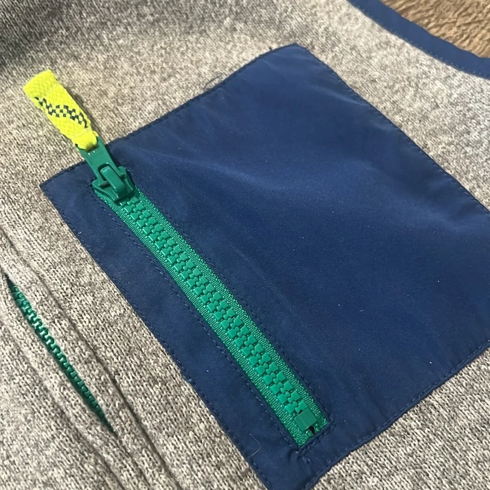 Crewcuts By J. Crew Boys Heathered Grey w/Navy accents  Vest size 14 - Picture 2 of 6